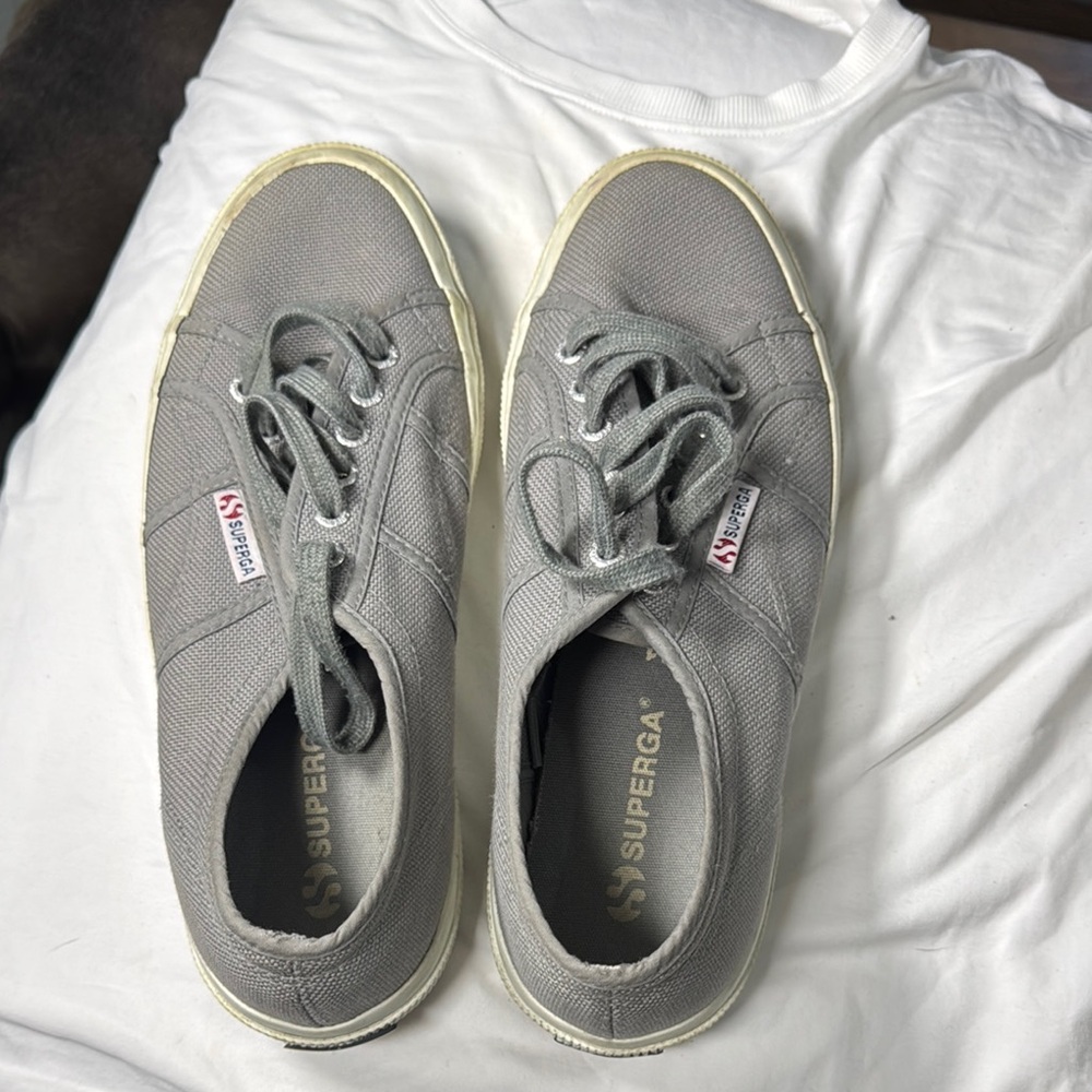 Superga Light Gray Canvas Shoes